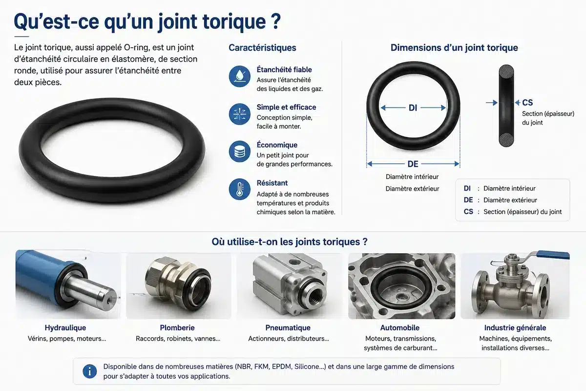 Joint torique noir en forme d’anneau