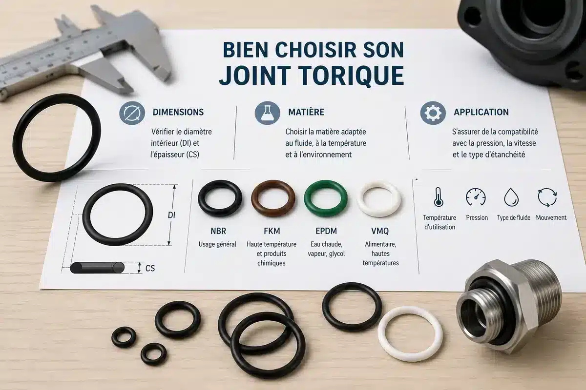 Comment choisir un joint torique selon ses dimensions et sa matière